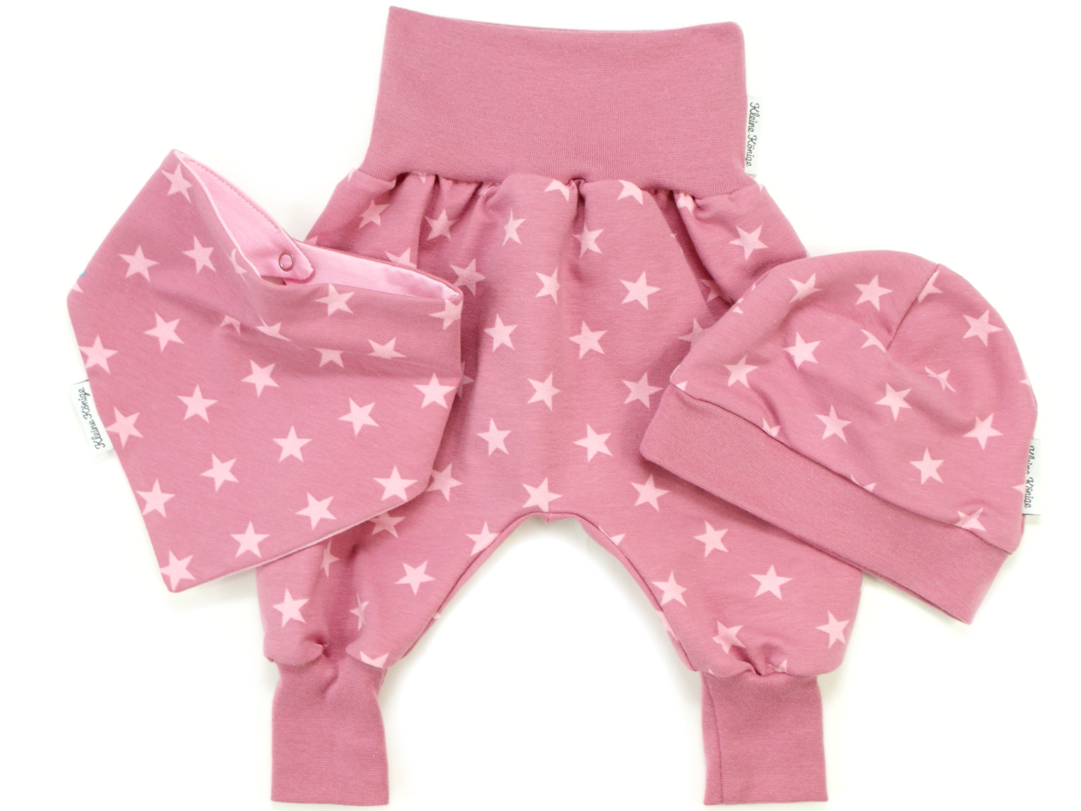 Mitwachshose Pumphose aus Sweatshirtstoff   pink mit Sternen 