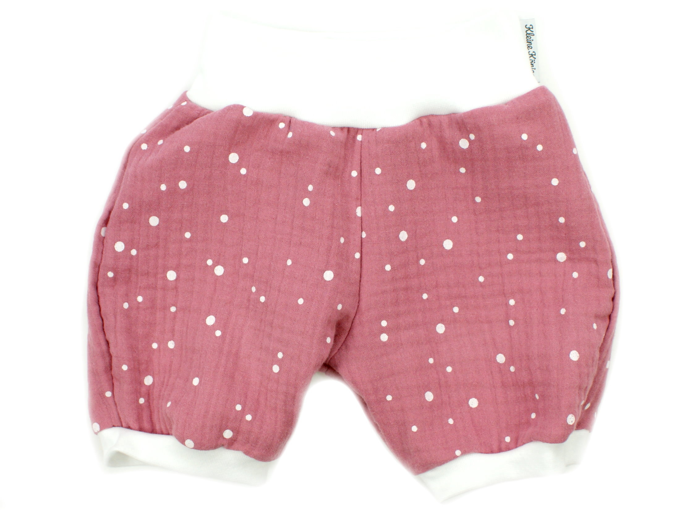 Musselin Kinder Shorts "White Dots" beere