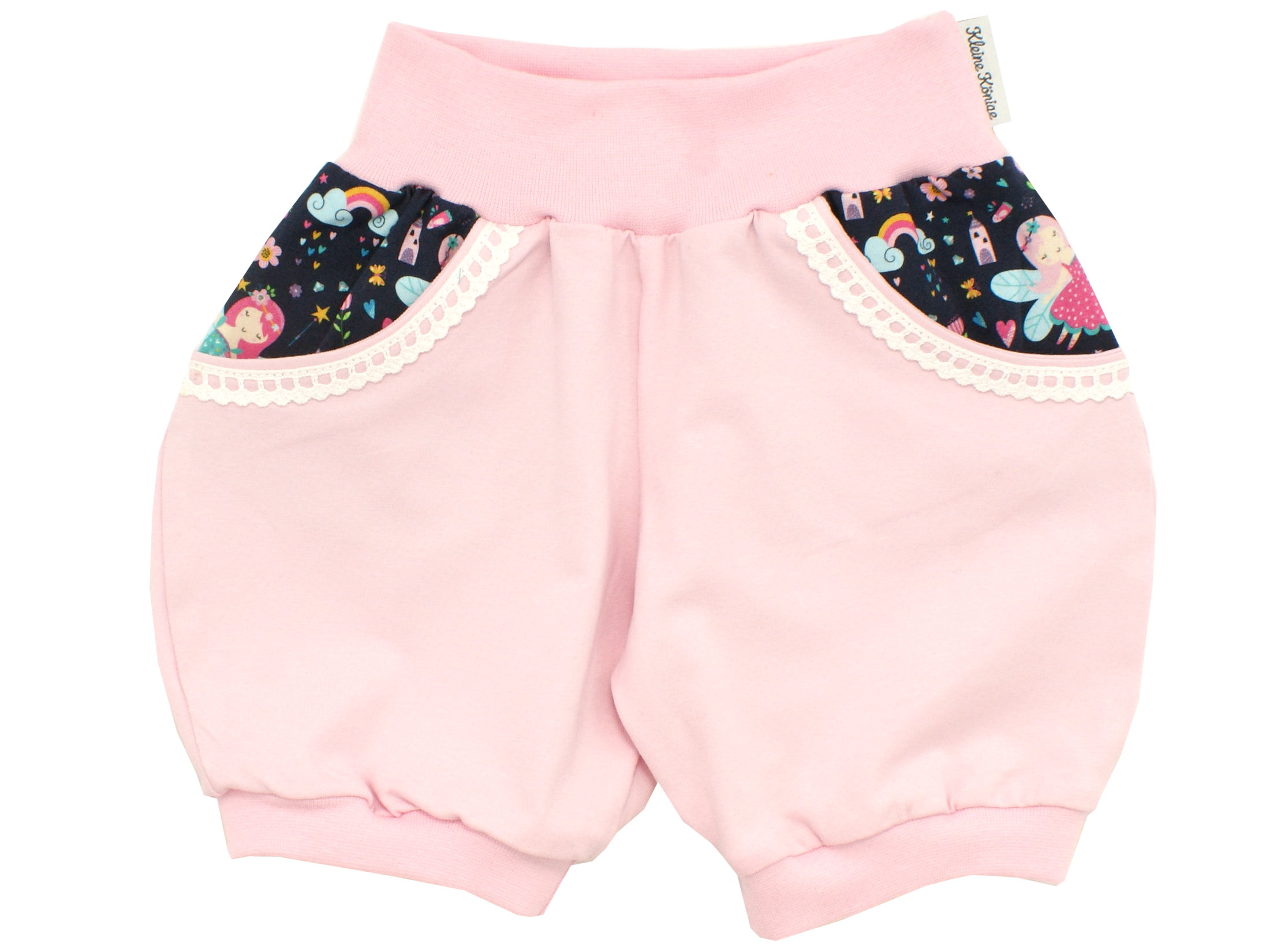 Kinder Sommer Shorts mit Taschen "Kleine Fee" marineblau zartrosa