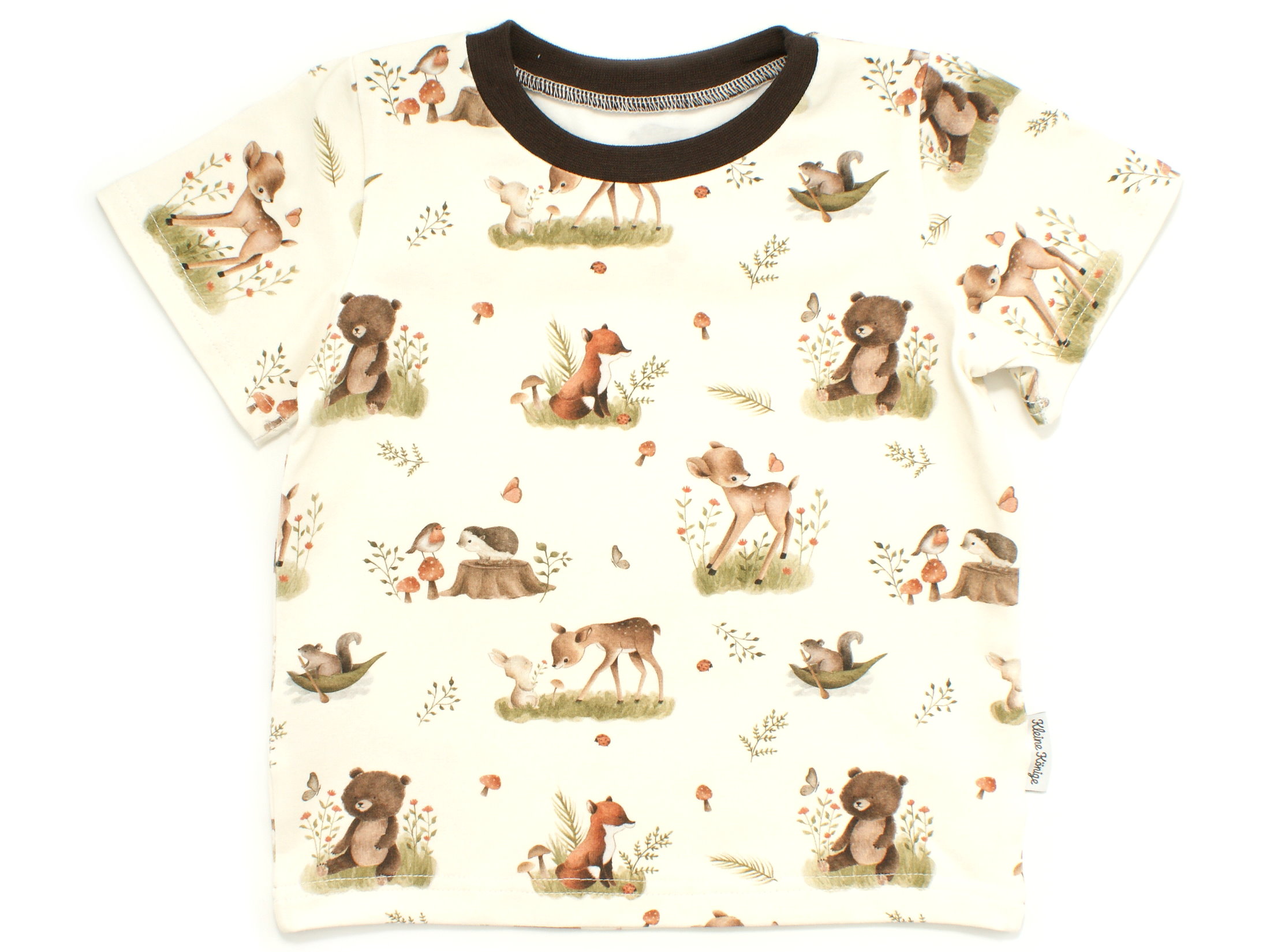 Kinder T-Shirt Hase, Reh "Waldfreunde" beige braun