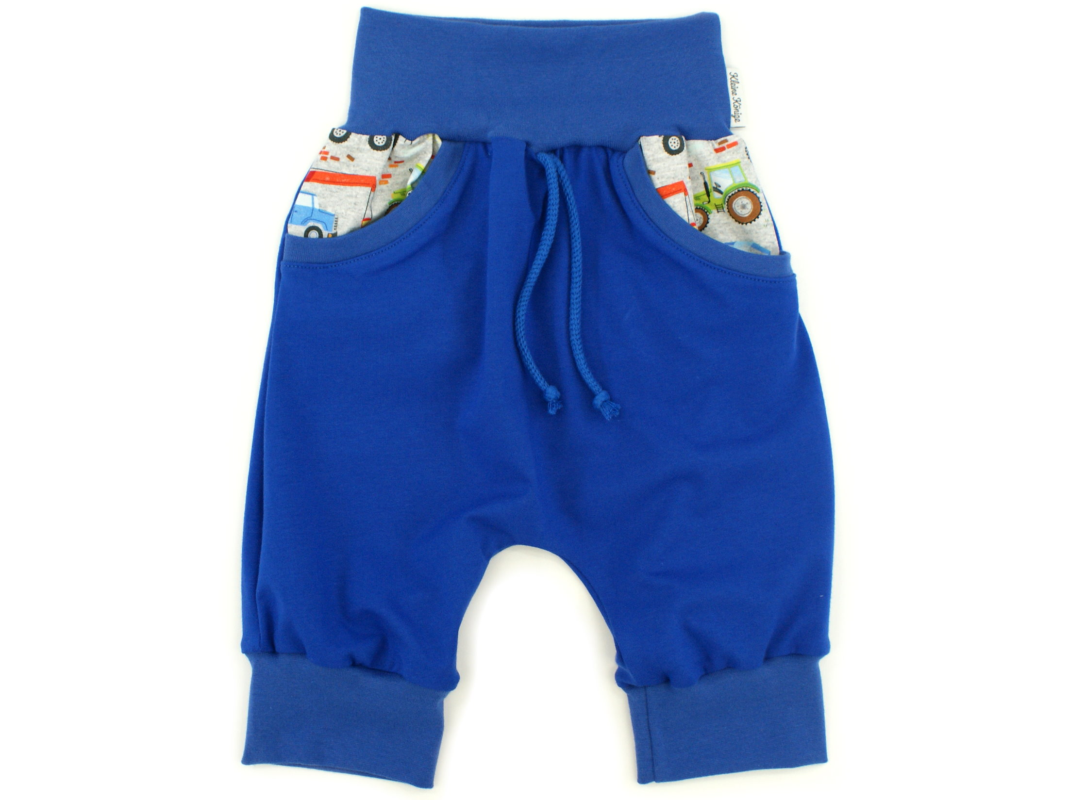 Kinder Bermuda-Shorts mit Taschen "Baufahrzeuge" royalblau