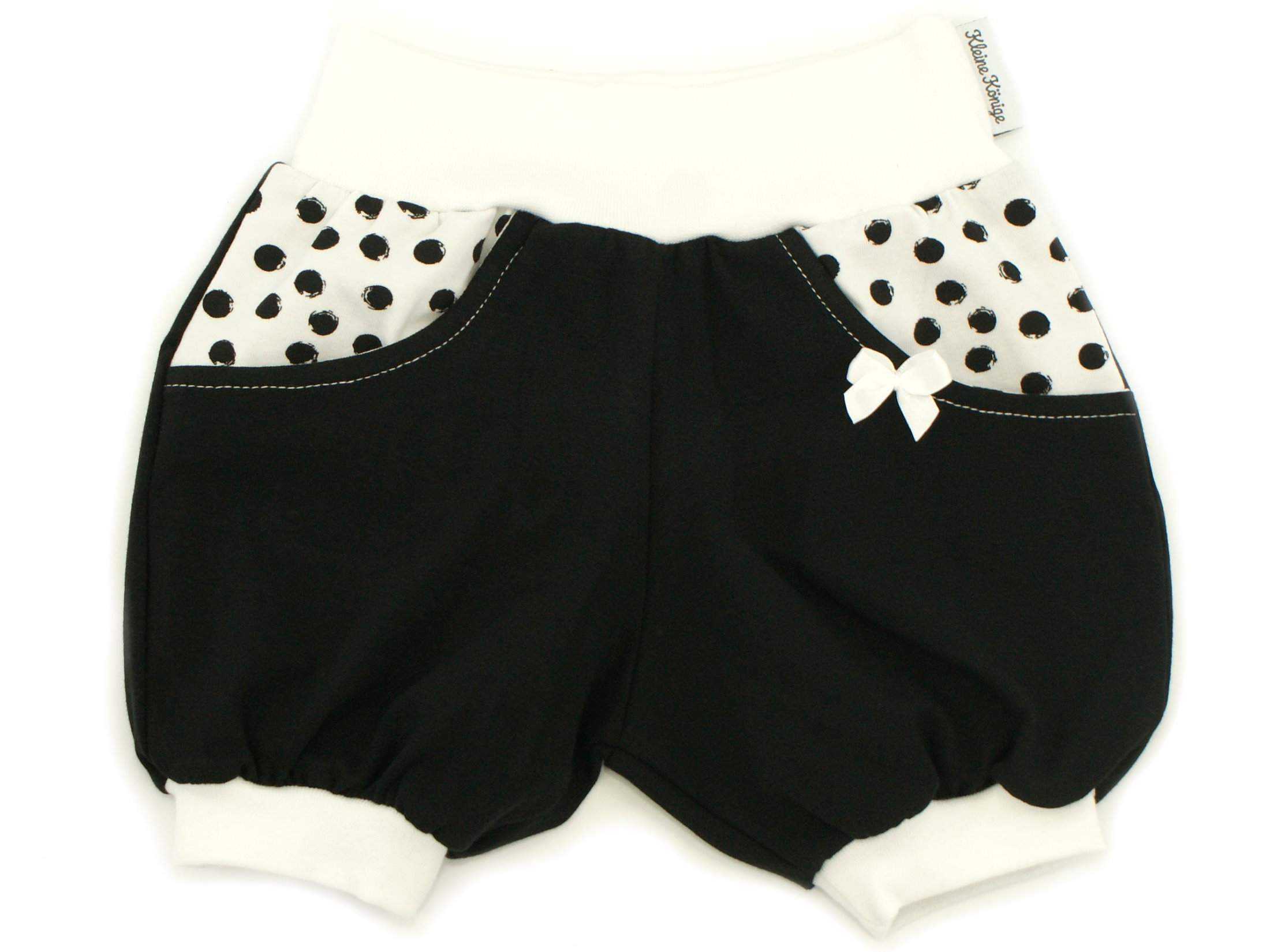 Kinder Sommer Shorts mit Taschen "Black and White" schwarz