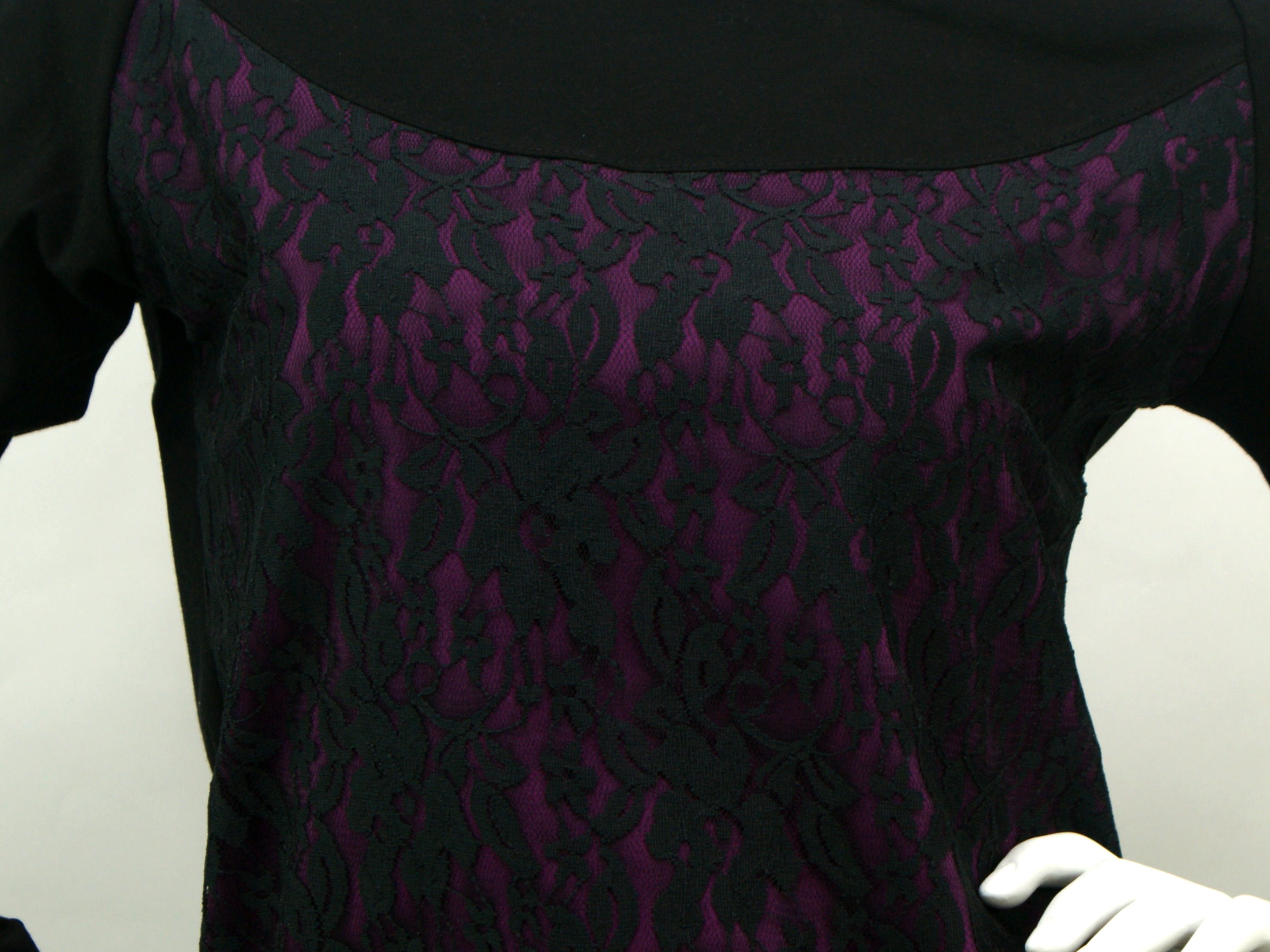 Damenshirt Pullover Allover "Lace" schwarz in 5 Farben