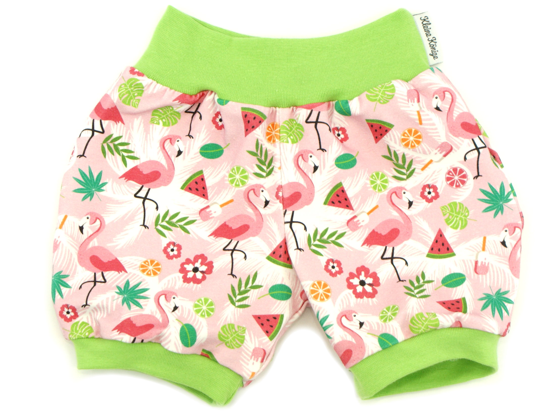 Kinder Sommer Shorts "Flamingo Dance" rosa weiß