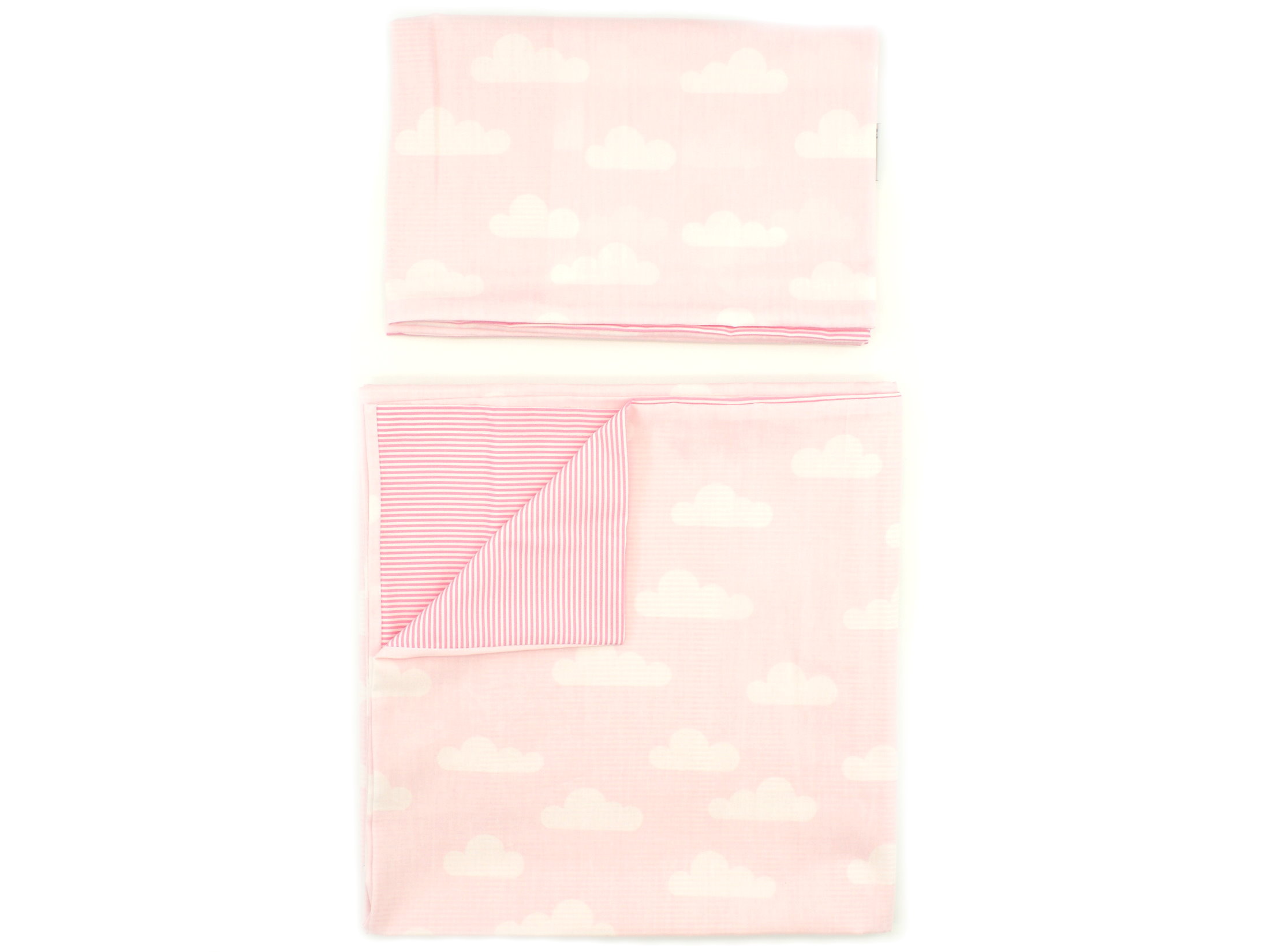 Kinder Bettwäsche zum Wenden "Wolken" rosa Baumwolle