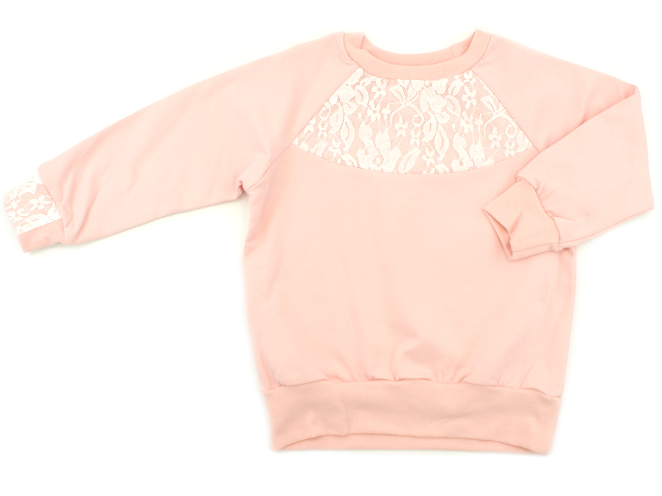 Kinder Sweatshirt Pullover "Lace" altrosa mit Spitze