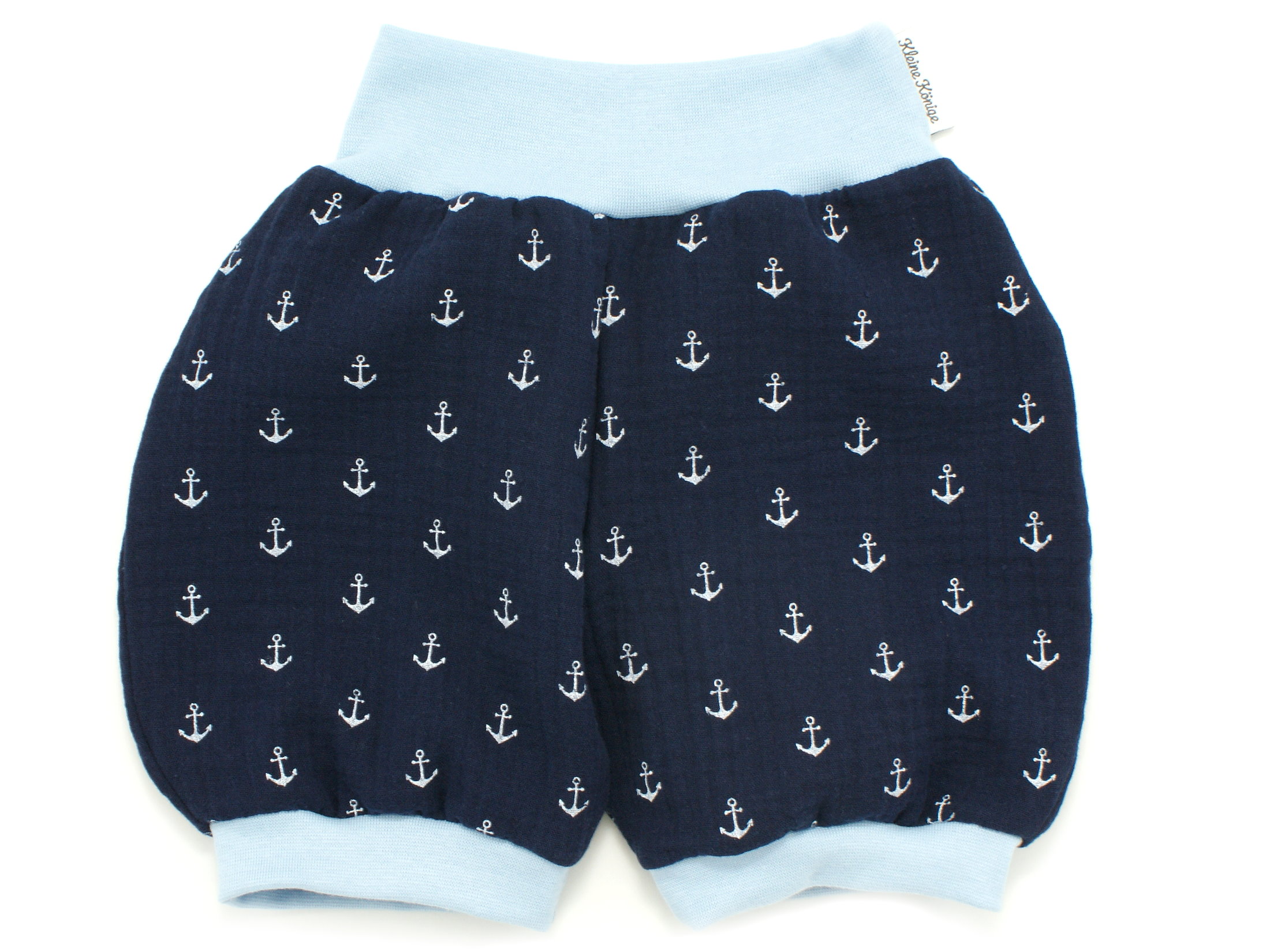 Musselin Kinder Shorts "Anker" marineblau