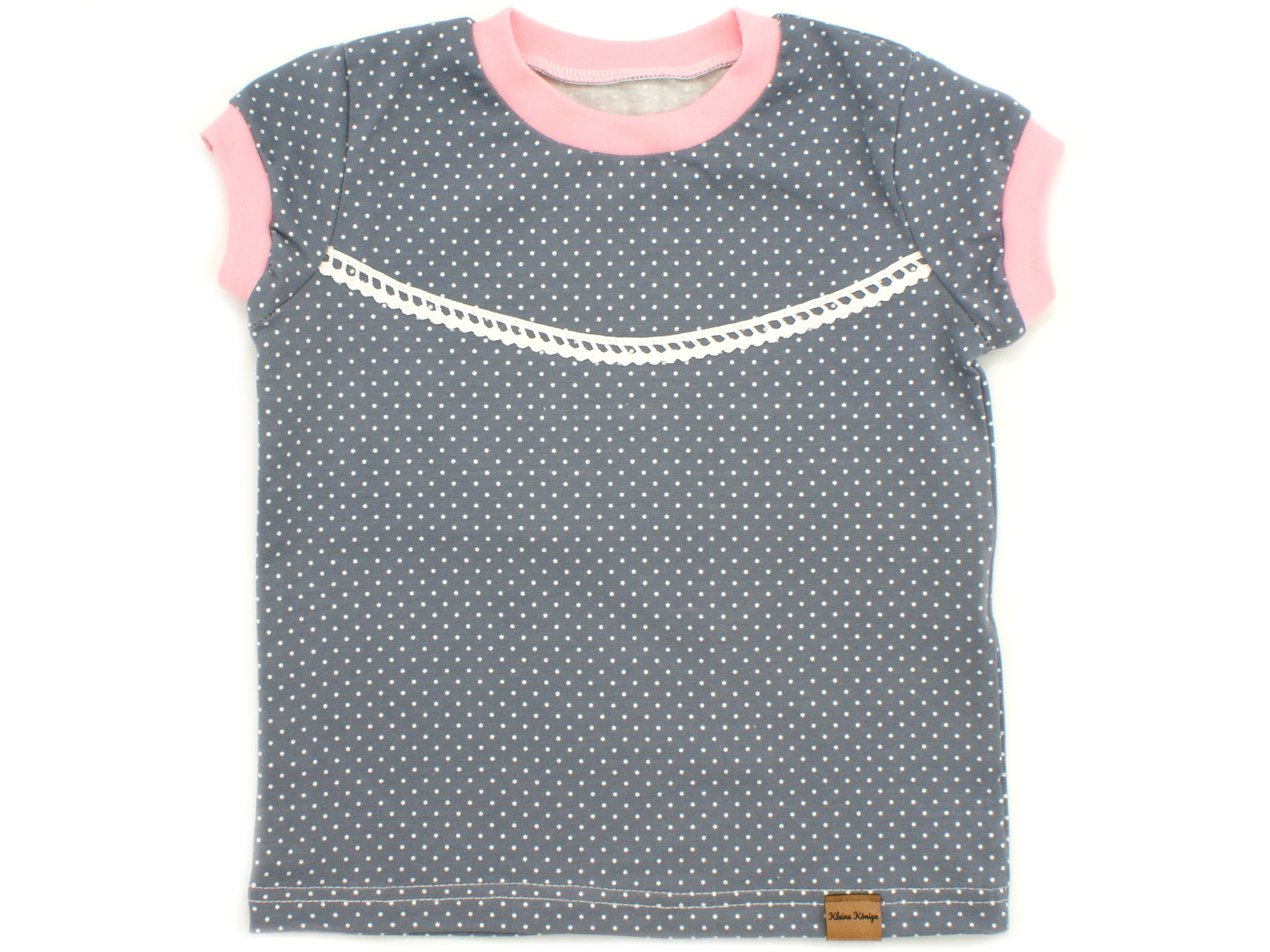 Kinder T-Shirt "Minidots" grau rosa