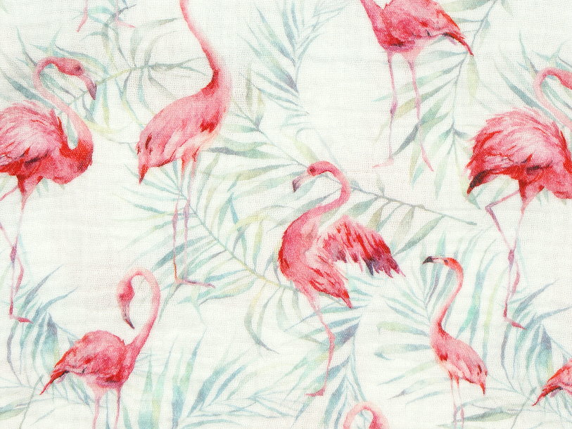 Musselin Kinder Sonnenhut "Flamingos" mint