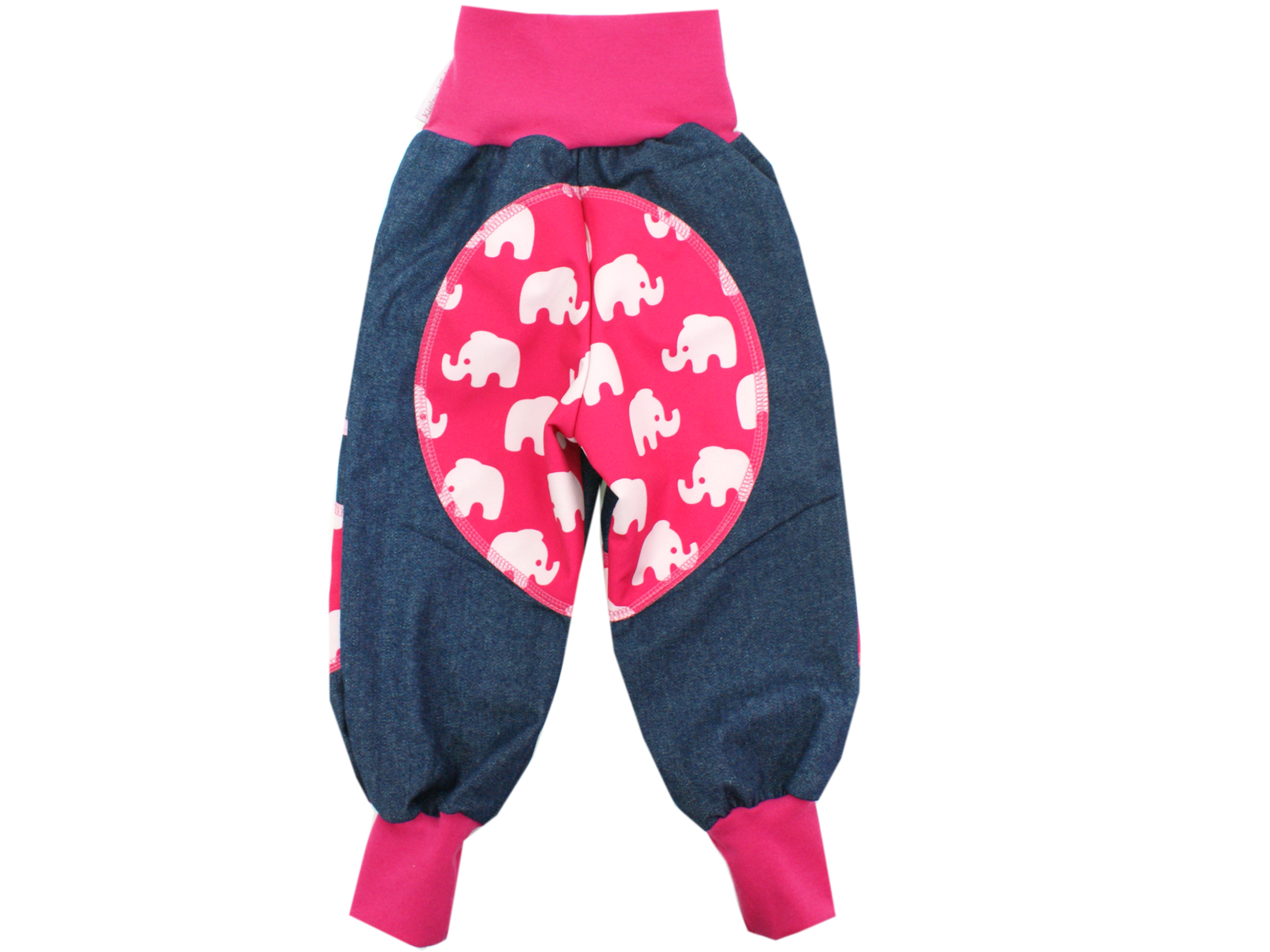 Kinder Outdoorhose Jeans Räuberhose "Elefanten" pink