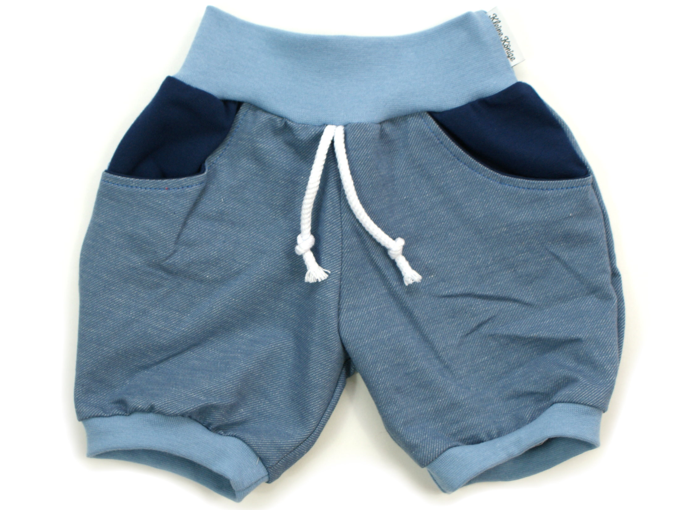Kinder Sommer Shorts mit Taschen Jeansjersey blau marine