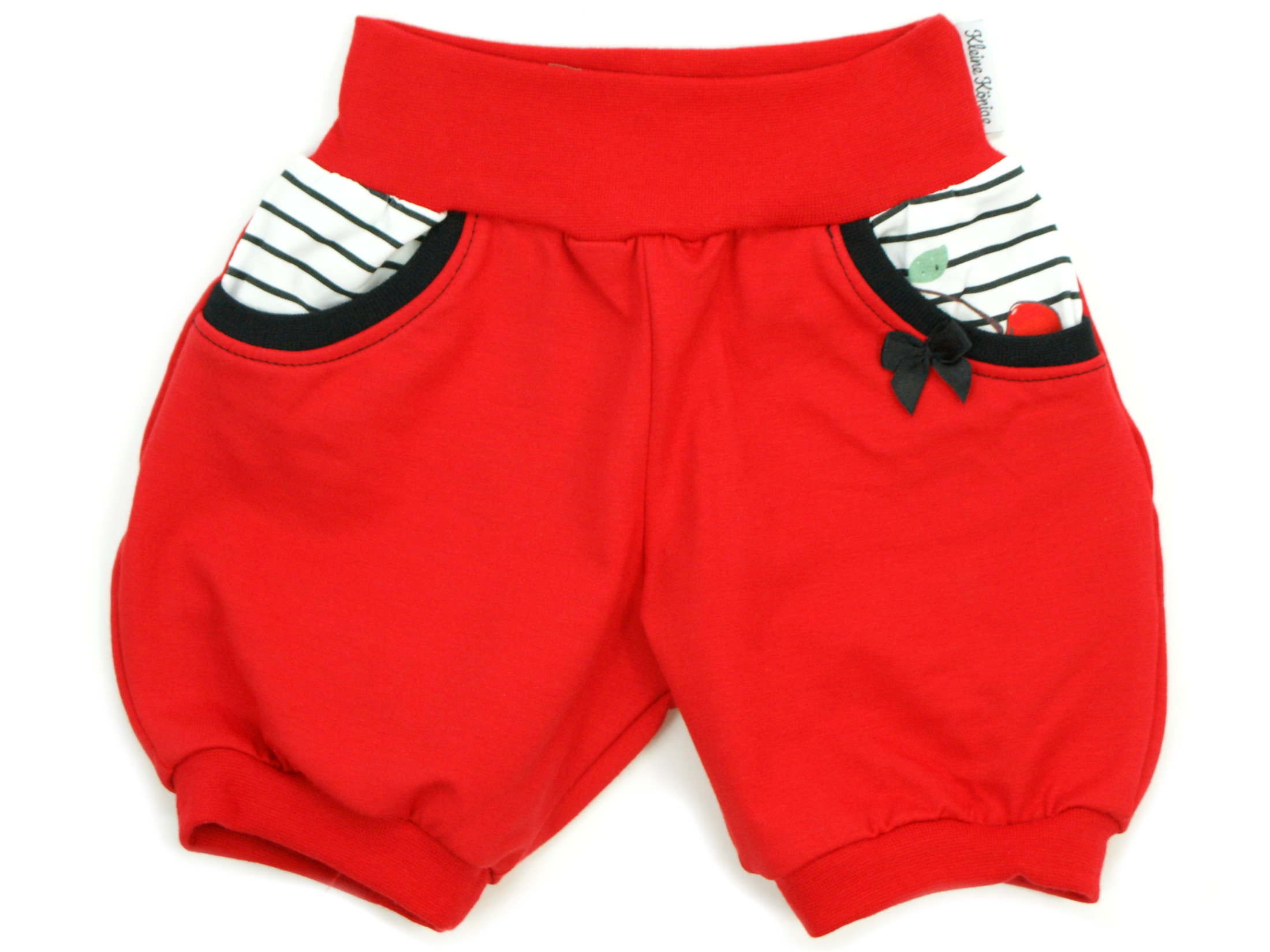 Kinder Sommer Shorts mit Taschen "Cherry" Streifen rot