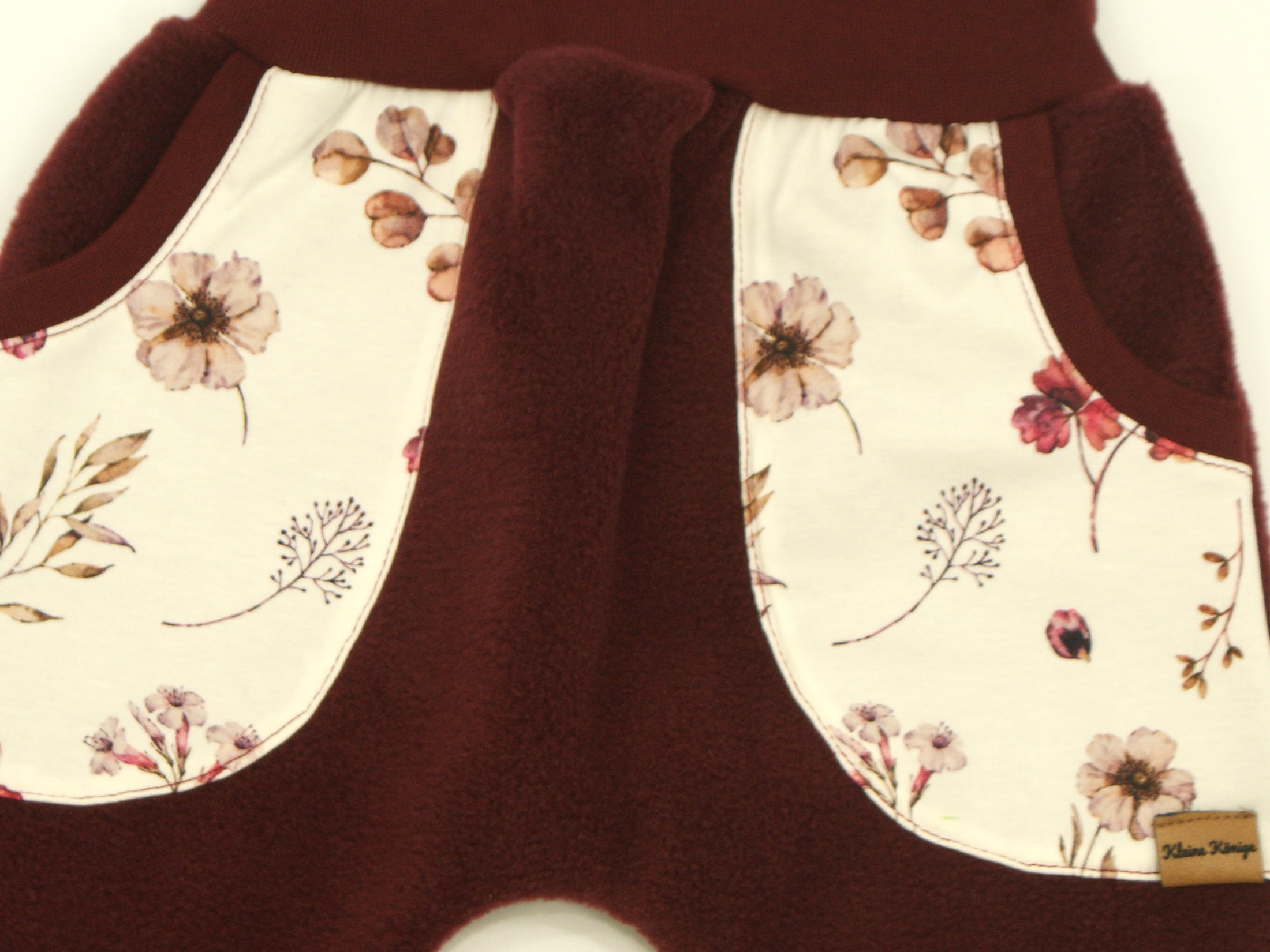 Fleece Pumphose mit Taschen "Berry Blossom" weinrot