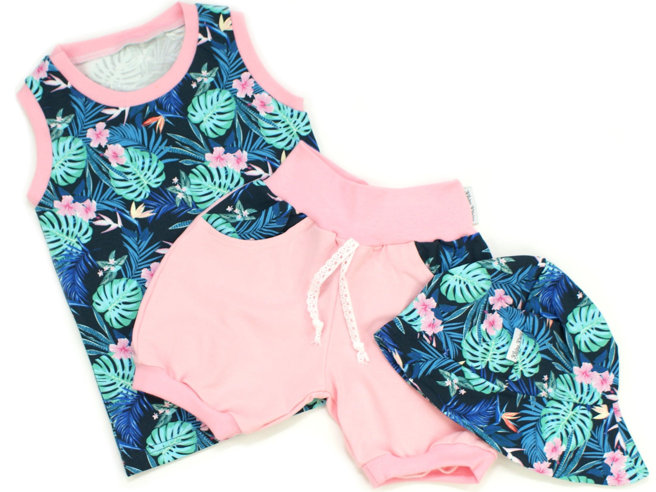 Kinder Sommer Shorts mit Taschen "Tropic" uni rosa