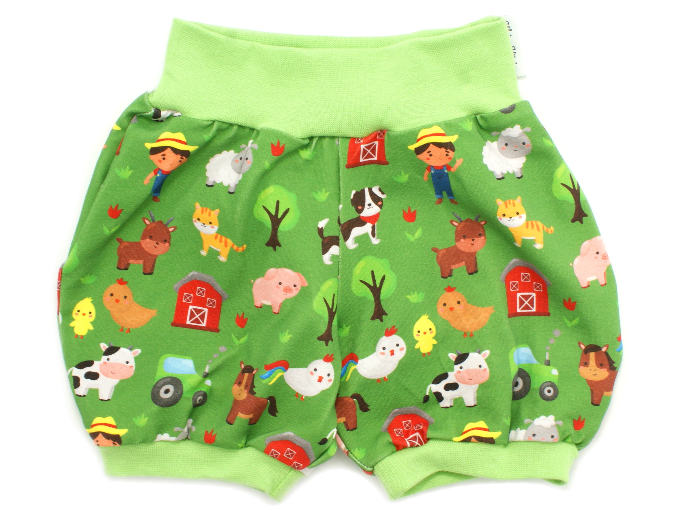 Kinder Sommer Shorts "Happy Farm" grün 