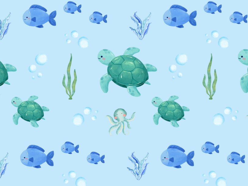 Kinder Sonnenhut Schildkröte "Meeresabenteuer" blau