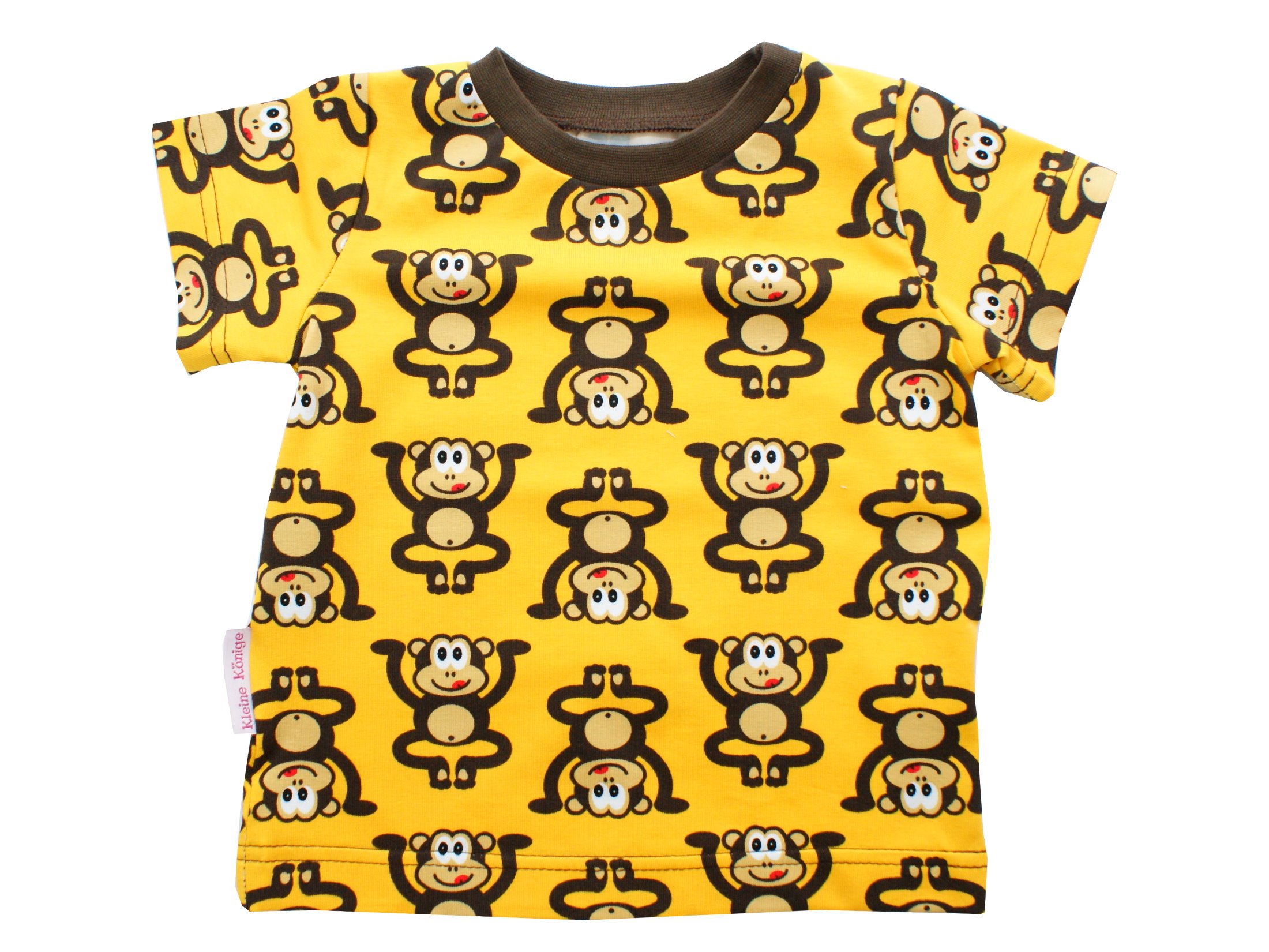 Kinder T-Shirt Allover "Äffchen" gelb braun
