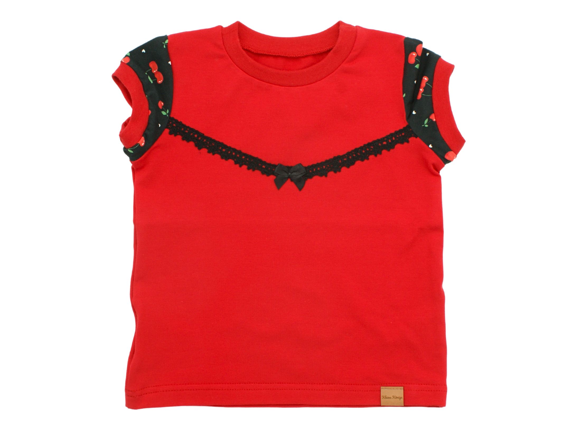 Kinder T-Shirt "Uni" rot Spitze schwarz