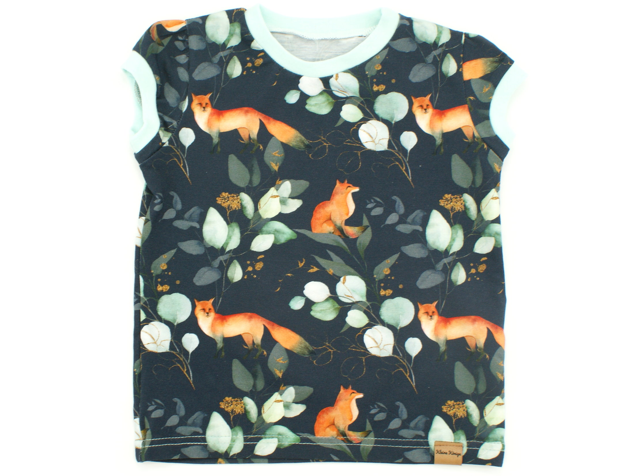 Kinder T-Shirt Fuchs "Foxlove" anthrazit mint