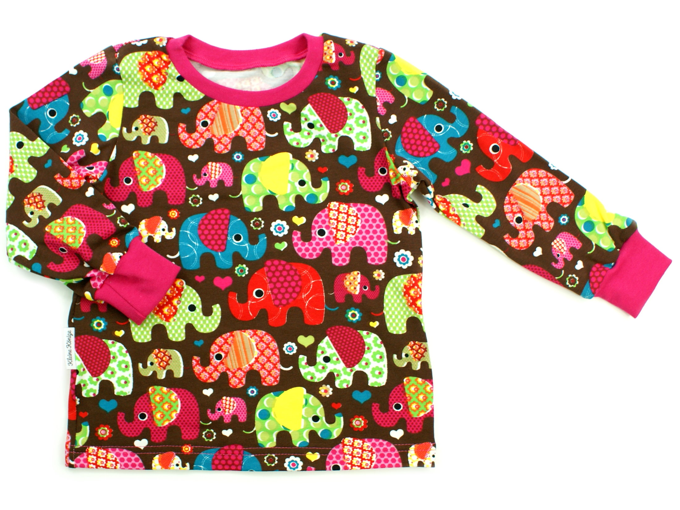 Kinder Langarmshirt "Elefantenparty" pink Allover
