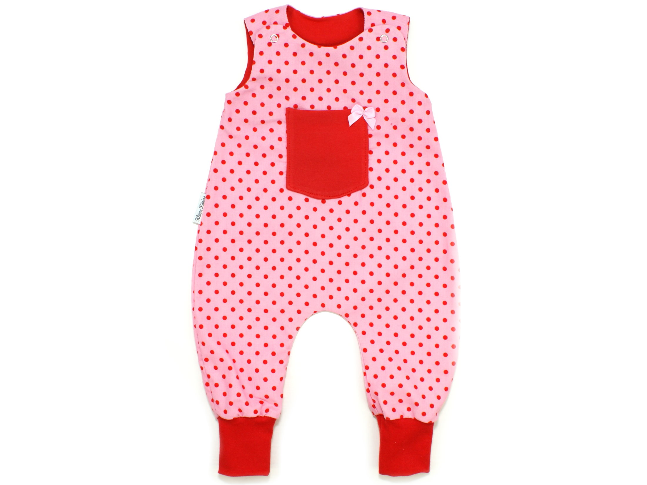 Baby Strampler Babycord "Dots" rosa rot 