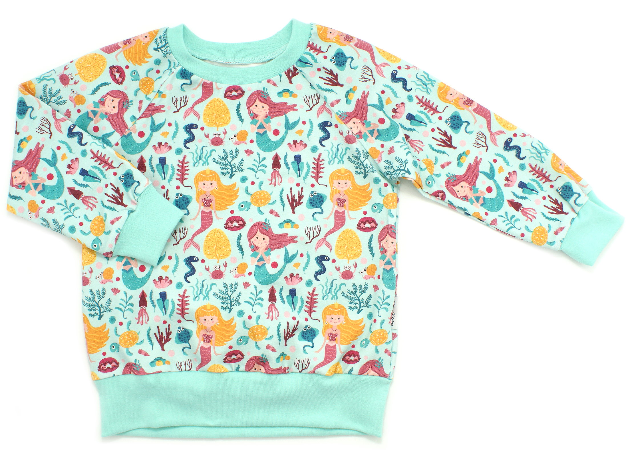 Kinder Pullover Shirt Mermaid "Seeprinzessin" aqua