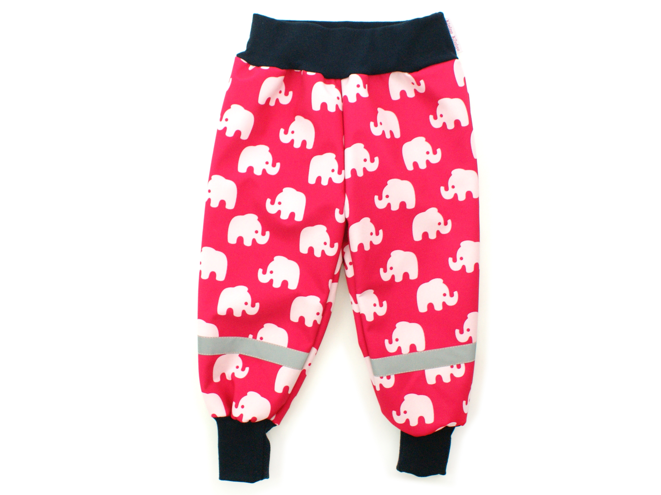 Kinder Softshell-Hose "Elefanten" pink marineblau
