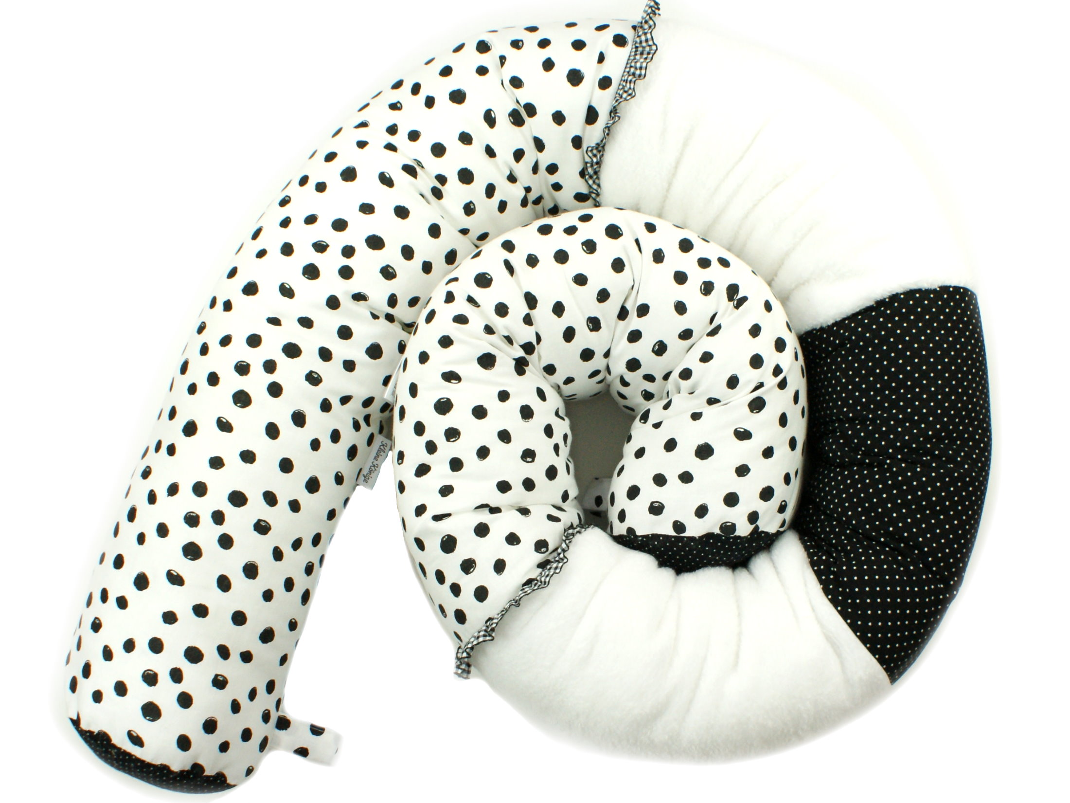 Baby Bettschlange Nestchen "Punkte" schwarz weiß