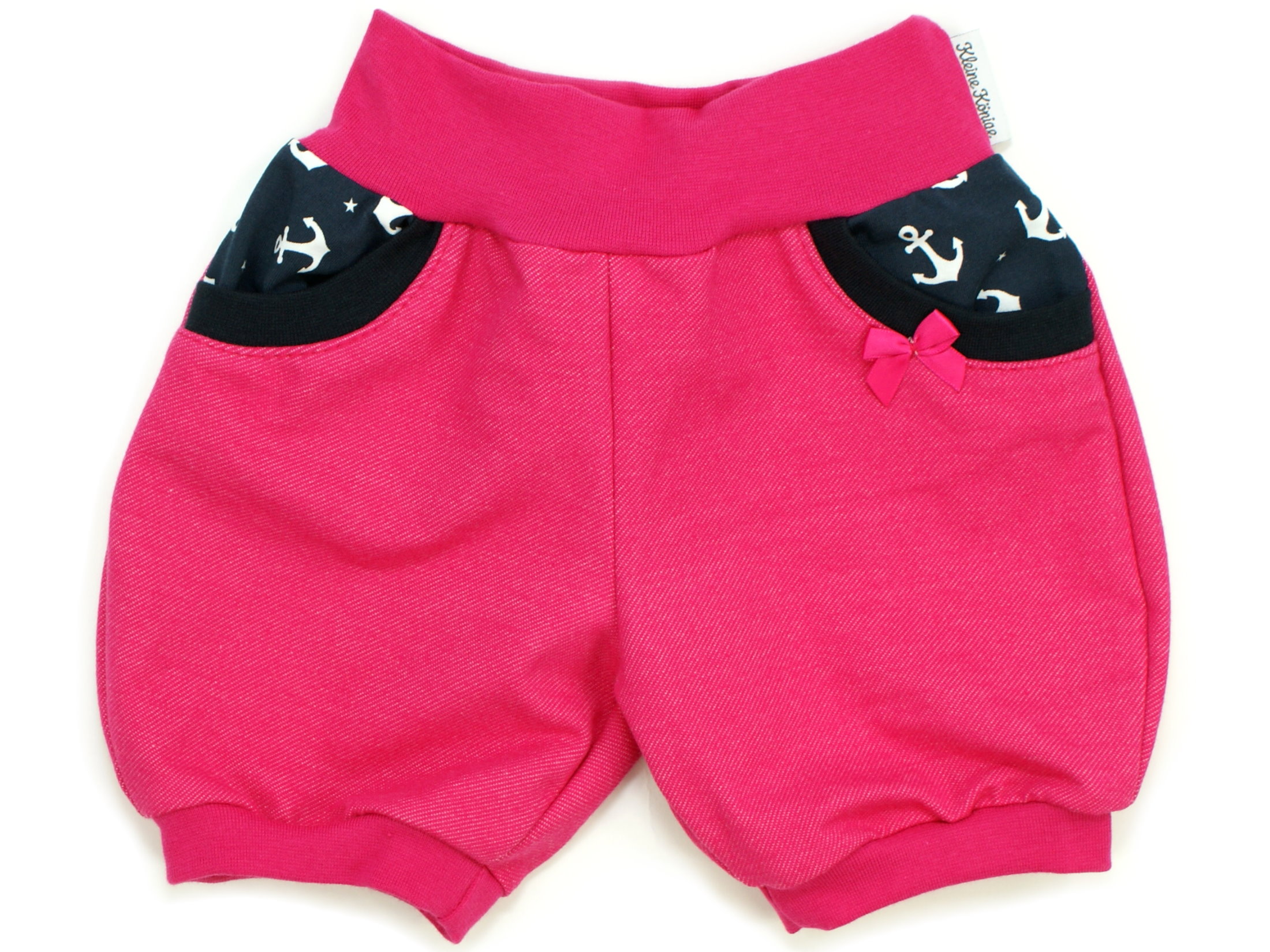 Kinder Sommer Shorts mit Taschen "Ankertanz" marine pink